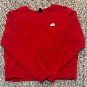 Nike Classic Red Pullover (cut on the top and bottom)